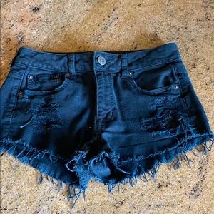 Black jean shorts